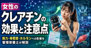 女性のクレアチンの効果と注意点|筋力・骨密度・ホルモンへの影響を管理栄養士が解説